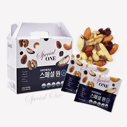Hominpudeu Seupesyeolwon Harugyeon Seonmul Set 30 Bag , 20 g, 30 Pack (홈인푸드 스페셜원 하루견과 선물세트 30봉, 20g, 30개)