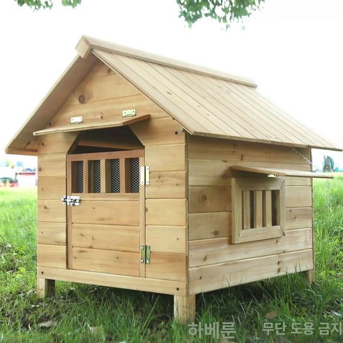 야외 원목 펫하우스 중형견 개집 견사 놀이터 1개 - 기타
