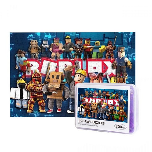 퍼즐 300피스 로블록스 퍼즐 초등학생 스트레스 해소 장난감 치매예방 퍼즐, 1개, Multicolor