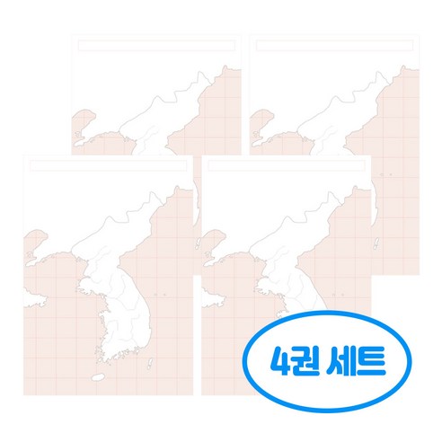혼자공부 지도 메모 패드 50매 4권세트, 4개, 한국지도
