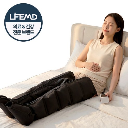 라이프엠디 4세대 업그레이드 6단 에어백 다리 공기압 마사지기 종아리 허벅지 발바닥 무릎 발목 마사지 기계 에어 6방 다리마사지기 종아리알 붓기 빼는 안마기, 블랙, LMD273B