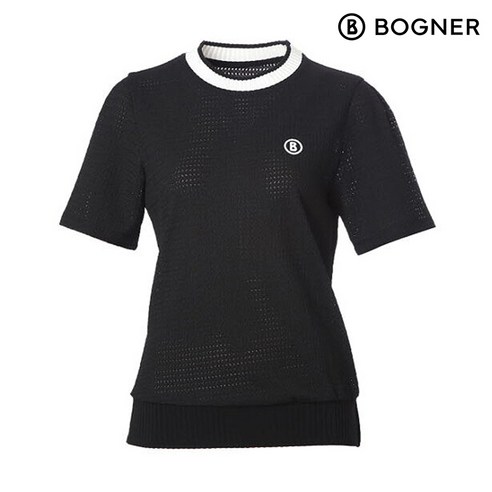 [보그너] 여성 하이넥 조직감 변형 티셔츠