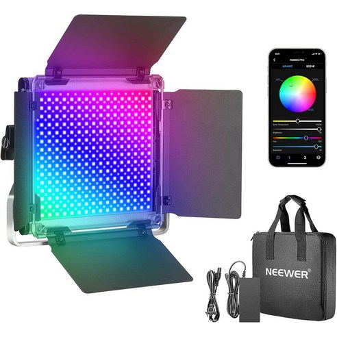 NEWER 660 프로 RGB LED 비디오 조명 APP 컨트롤반 도어U 브래킷 360 풀 컬러 CRI 97+ 50W 패널 ...