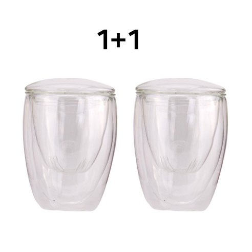 더블월 차 거름망 머그컵 285ml 2개입 세트 뚜껑포함 이중 유리컵 티머그 필터머그, 2개, 단일