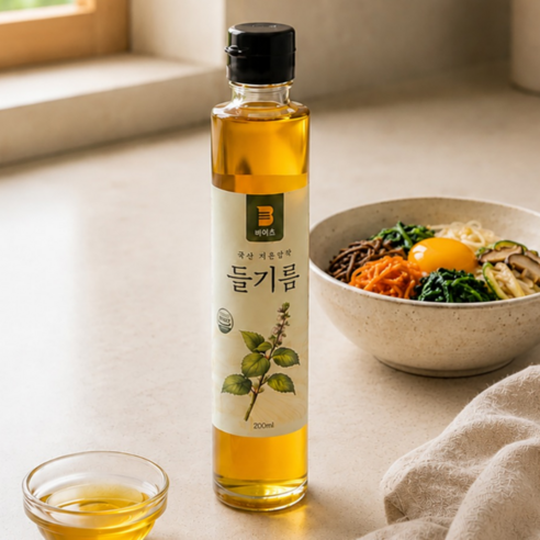 [국산 100%] 비이츠 국산 저온압착 들기름, 1개, 200ml