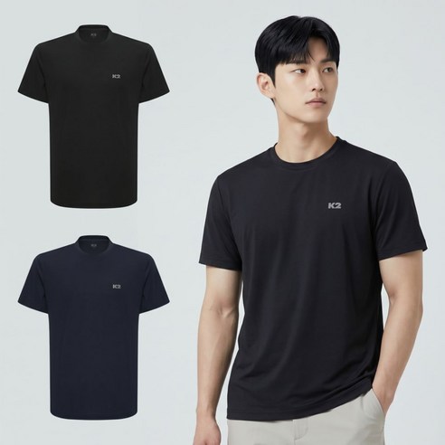 k2 반팔티 남성 1+1 기능성 냉감 여름 티셔츠 2팩