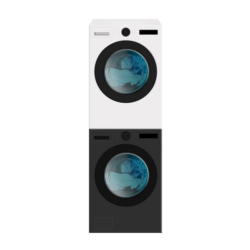 LG 트롬 오브제컬렉션 + 건조기 + 스태킹키트 KG24K-18W 세탁24kg 건조18kg 방문설치, 스페이스 블랙  + 릴리 화이트