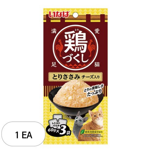 챠오츄르 고양이 치킨가득파우치 3p, 혼합맛(닭가슴살/치즈), 180g, 1개