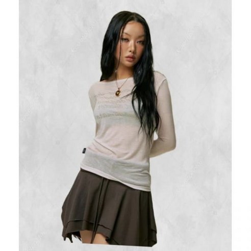 길라아카이브 LETTERING SHEER LONG SLEEVE_WH