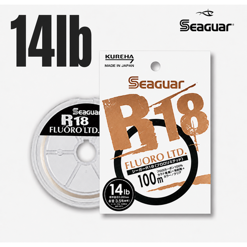 시가 R18 플로로카본 리미티드 LTD 100M (배스 바다 겸용 카본라인) - 후로로카본, 14LB, 1개