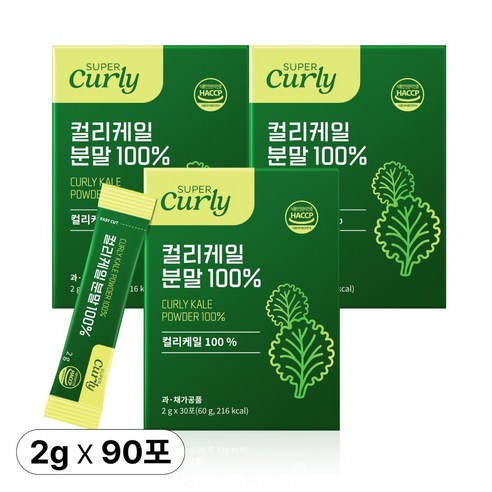 슈퍼컬리 컬리케일 분말 100% 대용량 30포, 90개, 2g
