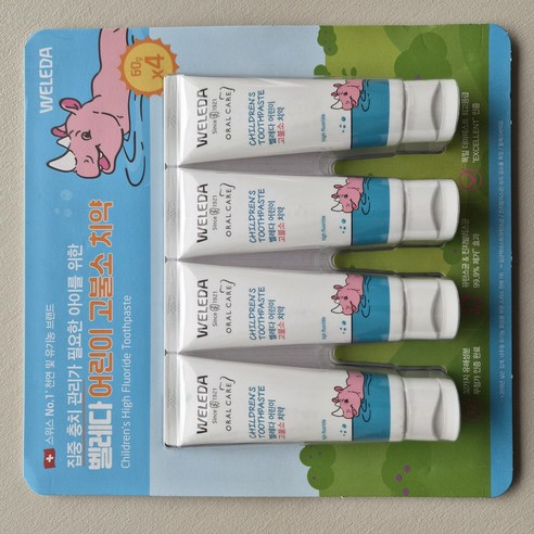 벨레다 고불소 어린이치약, 60g, 4개