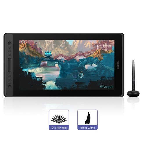드로잉 패트 웹툰그리기패드 일러스트패드 Huion그래픽 모니터 Kamvas Pro 16 태블릿 화면 156 인치 디지털 그리기 디스플레이 배터리 없는 스타일러스 펜 Huion 그래, NO STAND, CHINA, 없음