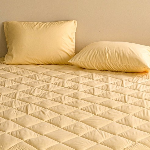 보넬라 침대패드 고밀도 원단 근접 촬영