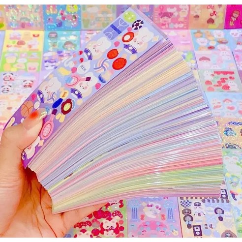 호키포키 다꾸 스티커 대용량 세트 홀로그램 무중복 빈티지 감성 다이어리 꾸미기, 200개