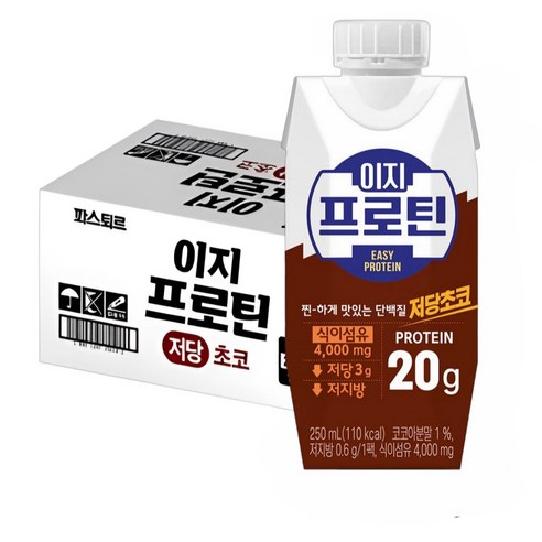 롯데웰푸드 이지프로틴 저당초코 드링크믹스 RTD 250ml, 24개 솔직 후기 | 실사용자 리뷰 분석 - 상품 이미지 1