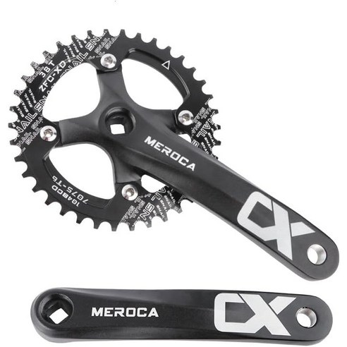 산악 자전거 크랭크셋 170mm 암 104 BCD 장착 MTB 스퀘어 테이퍼 단일 속도 및 891011 자전거와 호환 ...