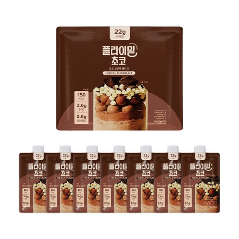 플라이밀 단백질 쉐이크 파우치 초코 7p, 45g, 7개