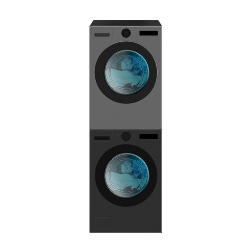 LG 트롬 오브제컬렉션 + 건조기 + 스태킹키트 KG24K-20V 세탁24kg 건조20kg 방문설치, 스페이스 블랙 + 스테인리스 실버