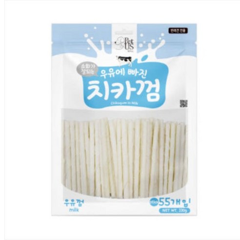 펫어스 강아지 치카껌 간식, 330g, 1개, 우유