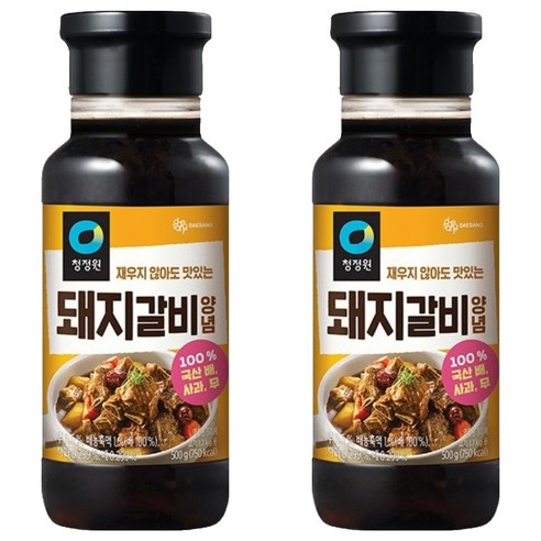 청정원 전통 돼지갈비양념, 500g, 2개