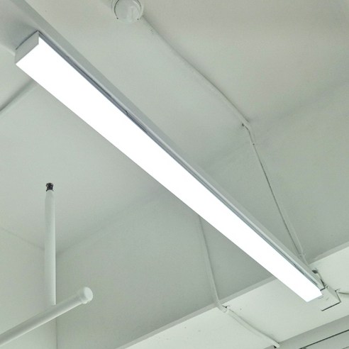 LED 메탈 일자등 120cm 60W 레이스웨이 주차장등 다용도등 사무실등 220V 국산조명 형광등 셀프설치LED조명, 주백색 ...