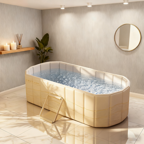 두툼한 보온 목욕통 어른 접이식 욕조 가정용 목욕통 반신욕