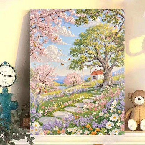 샤이닝포인츠 선물급 힐링 컬러라인 DIY 유화그리기 세트, 1개, 퍼플