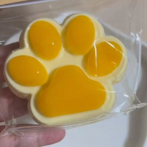 귀여운 고양이 발톱 스트레스볼 스트레스 해소 말랑이 스퀴즈볼 말랑이 장난감 공 무소음 말랑이 에어 젤리볼, 주황색 고양이 발, 1개