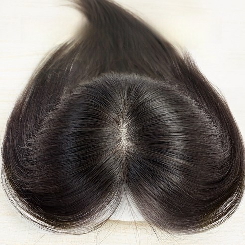 샤일리 여성 인모 정수리 볼륨업 부분가발, 자연블랙+가르마타입, 1개