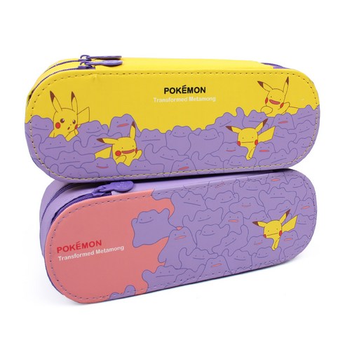 피카츄로 변신한 메타몽 바글바글 트윈포켓 라운드 봉제필통 랜덤 시간표포함 2단필통