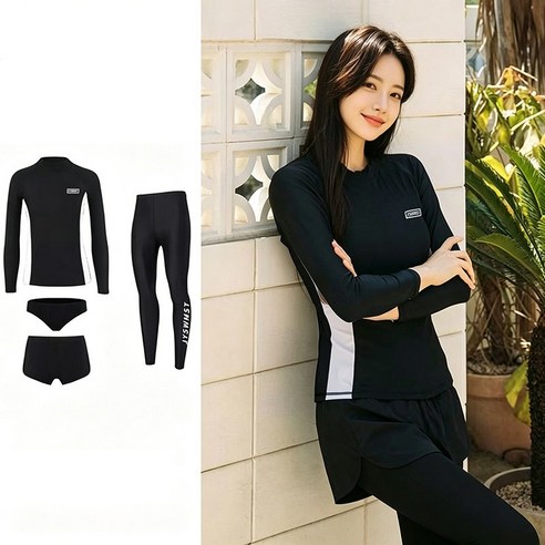 YONO 커플 수영복 남자 여성 래쉬가드 상하의 세트 긴팔 비치웨어