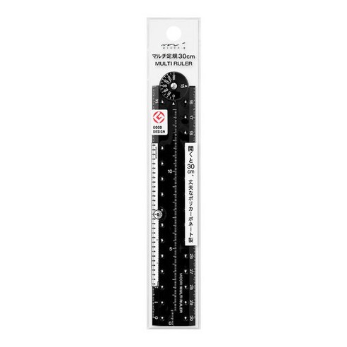 미도리 멀티 접이식 자 30cm, 1개, 블랙