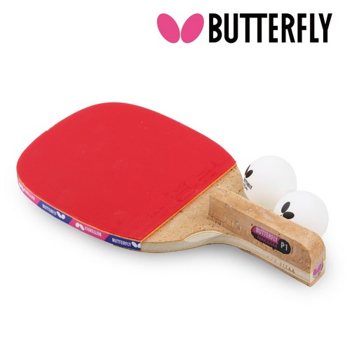 BUTTERFLY 버터플라이 나카마 NAKAMA P-1 카본 펜홀더 탁구라켓+탁구공, 단품