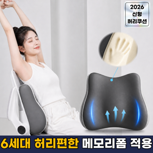 도담열매 바른자세 메모리폼 의자 등받이 허리 쿠션 사무실, 그레이, 그레이계열