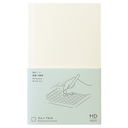 미도리 MD 프로덕트 B6 슬림 신서 노트, 격자, 1개
