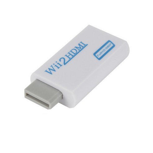 Wii HDMI 컨버터 Wii2HDMI 1080P 업스케일링 변환 어댑터 오디오 출력 지원, 1개, 화이트