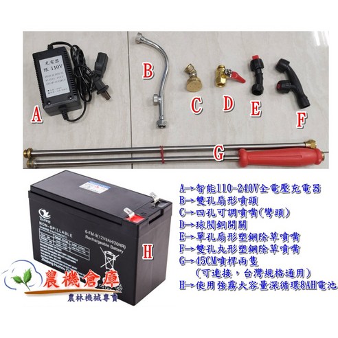 農機倉庫電動噴霧器8L 12L 台灣製噴藥機消毒環境白蟻, 藍色, 1個- 供水