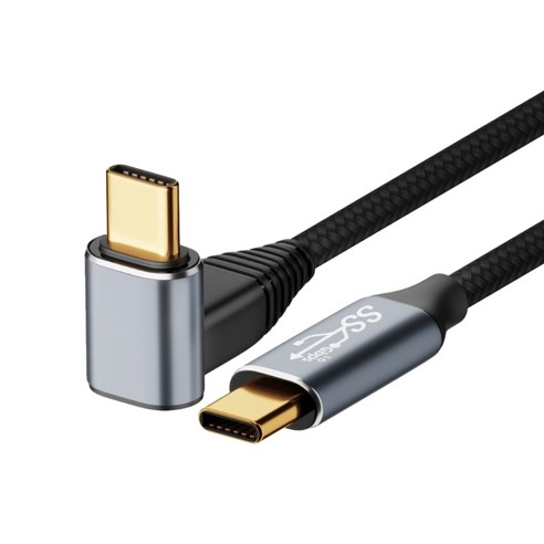 100W 타입 C to Type-C USB C 케이블 90도 10g 빠른 충전 코드 직각
