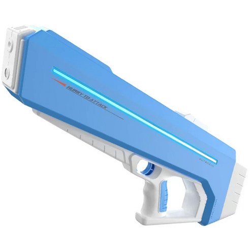 SUNRIVER 선리버트레이딩 전동 워터건 전자동 물총 자동급수 다이내믹 화려한 조명 Electric Water Gun 워터밤 워터파크 강력 사거리 LED 전동흡수 련발 단발, B-1 블루 조명/자동 급수, 1개