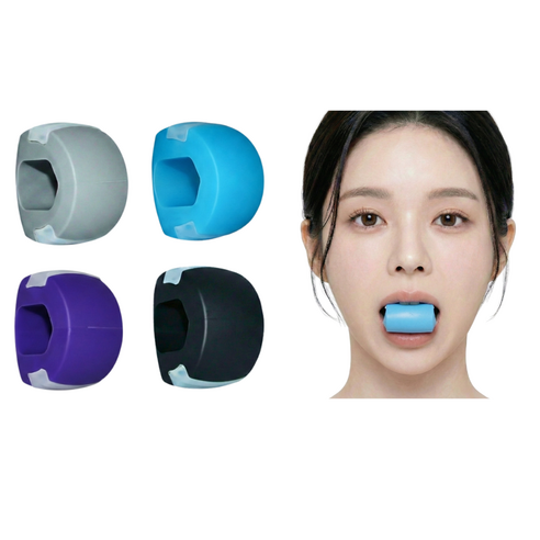 온솜 안면근육 운동기구 뮤잉 이중턱 V라인 리프팅 4단계, 1세트, 그레이 블루 퍼플 블랙
