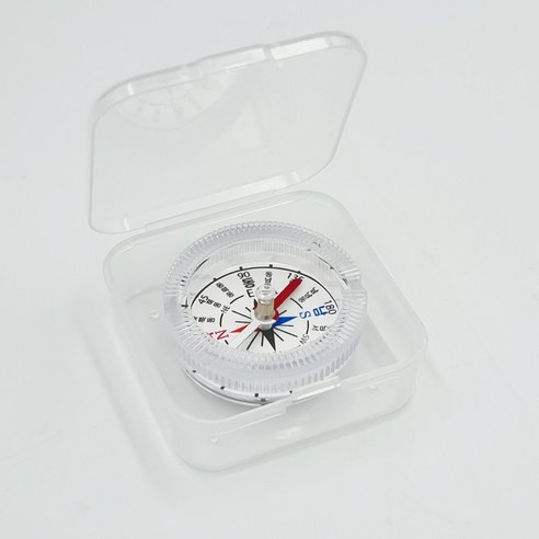 국산 투명 플라스틱 나침반 38mm 케이스포함/휴대용나침반/등산나침반, 1개