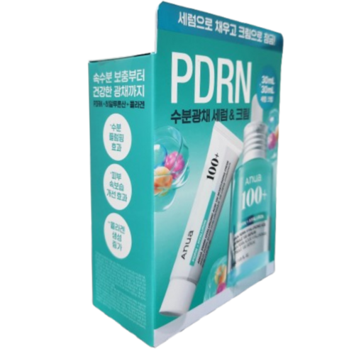 아누아 피디알엔 PDRN 히알루론산 세럼크림세트 수분광채 피부 컨디션케어, 2개, 30ml