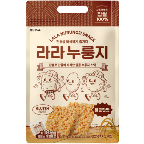 누누곳간 라라누룽지 찹쌀 글루텐프리 과자, 1개, 432g