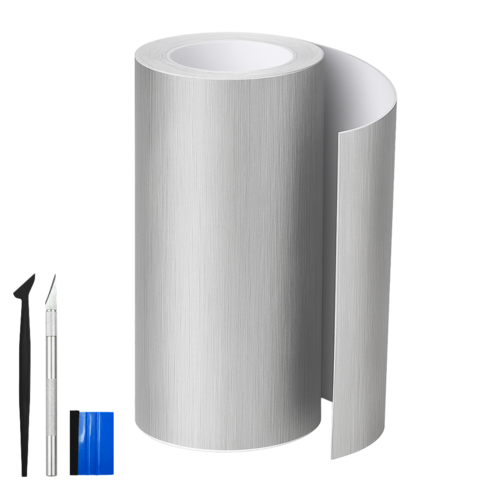 SOTT 프리미엄 3D 메탈 필름 랩핑 시트지, 1개, 라이트실버 폭10cm x 길이150cm