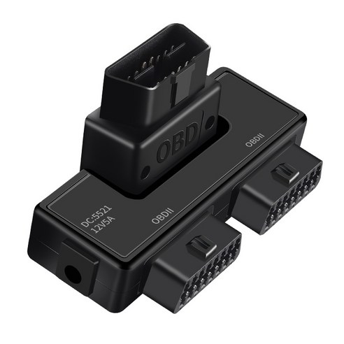 차량용 OBD2 포트 확장 어댑터 16핀 OBD 스플리터 DC5521 전원포트 OBD 장비 2대 동시 연결