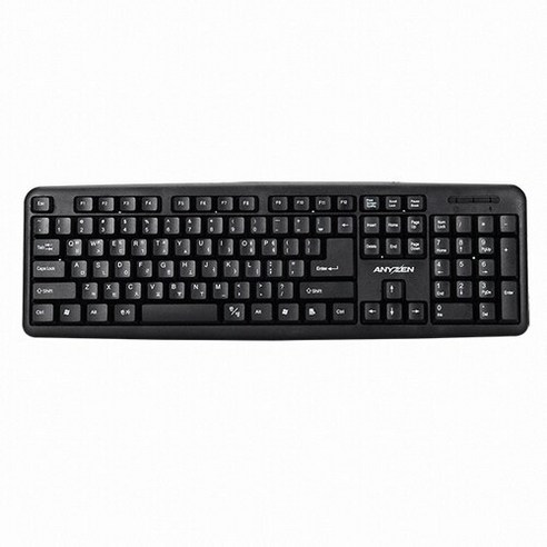 애니젠 ANYZEN 유선키보드 USB 실리콘키스킨 포함, 블랙, K100U