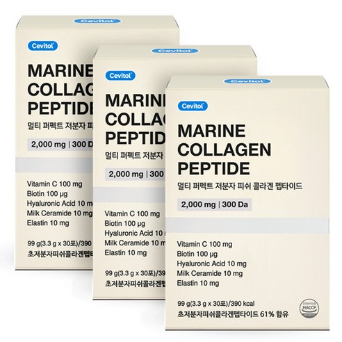 세비톨 멀티 퍼펙트 저분자 피쉬 콜라겐 펩타이드, 99g, 3개