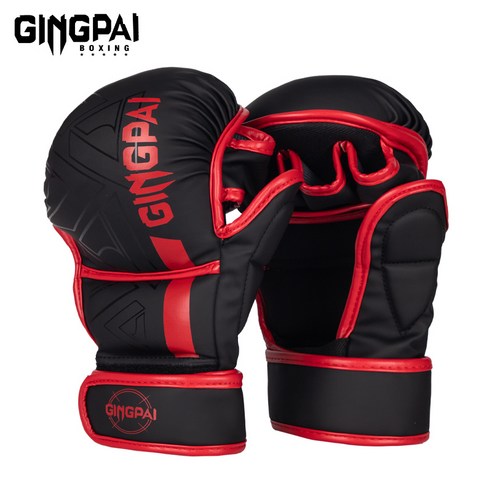 GINGPAI 종합격투기 복싱 글러브 성인 전용 MMA 트레이닝 장갑 XBMBBZ, 1세트, 레드