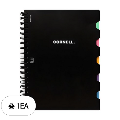 핑크풋 8000 캠퍼스코넬 pp 인덱스노트, 블랙, 1개